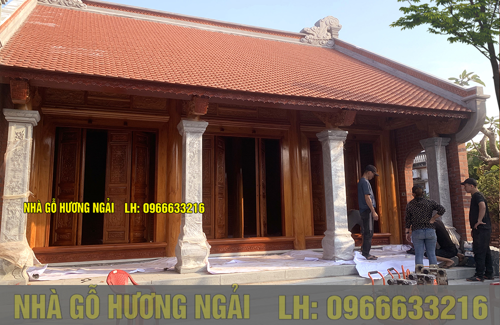 Nhà gỗ xoan 3 gian 14 cột